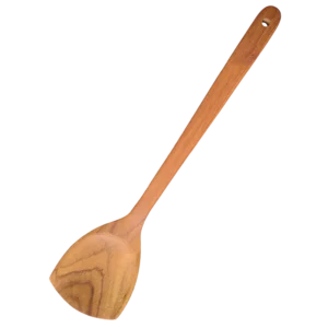 Teak wood long spatula with angled head