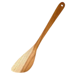 Teak wood spatula with angled head