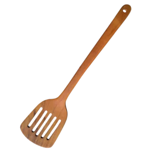 Spatula RAYA, slotted, in teak wood