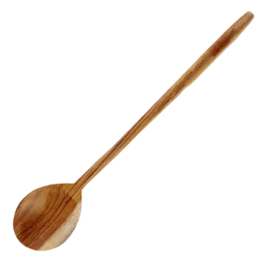 Teak wood serving spoon with round bowl